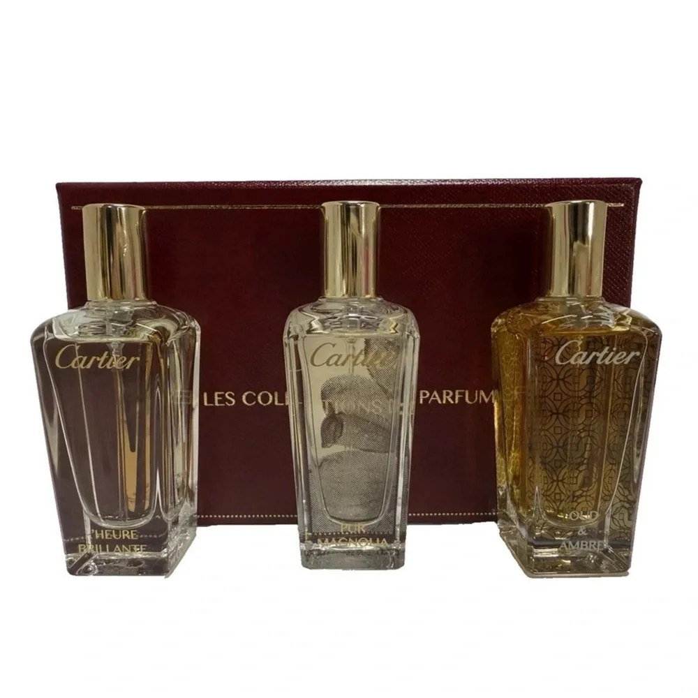 Cartier Perfume Gift Set Pur Magnolia, L’Heure Brillante, Oud and Ambre 3×15 mL - Picture 2 of 6